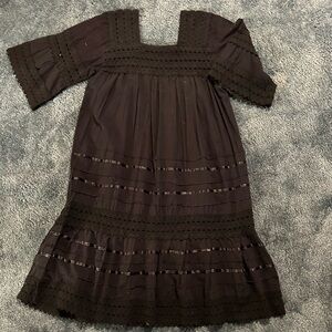 LACE & EMBROIDERED MEXICAN COTTON DRESS
